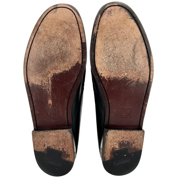 Cole Haan Men's 10D Black Brown Pebble Leather Pinch Tassel Loafers Dress Shoes - Picture 3 of 12